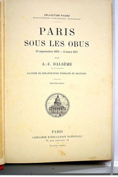 Paris sous les obus. 17 septembre 1870 - 3 mars …