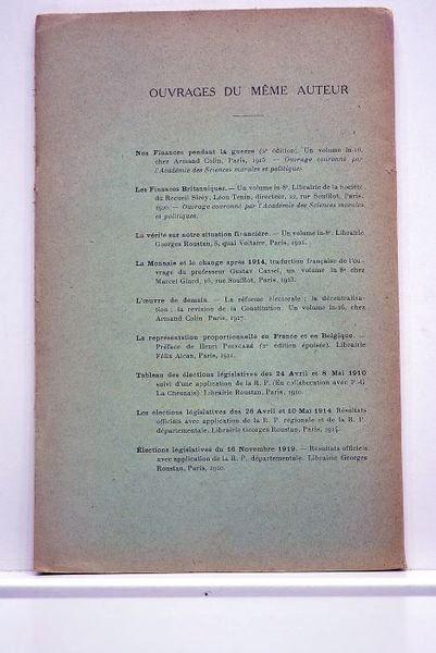 La monnaie de papier et le change. L'étalon d'or et …