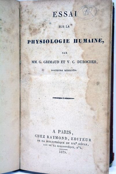 Essai sur la physiologie humaine.