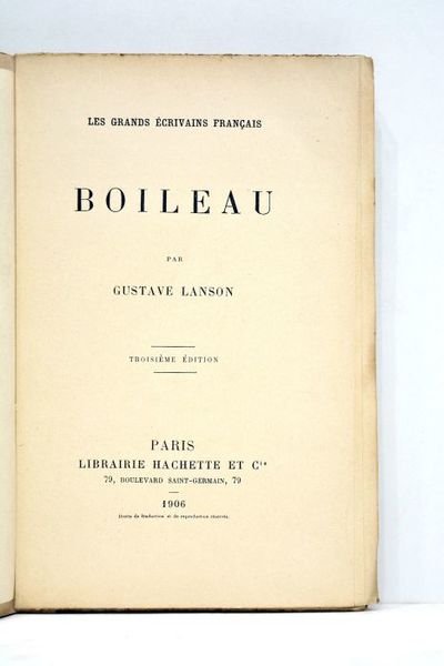 Boileau. Troisième édition.