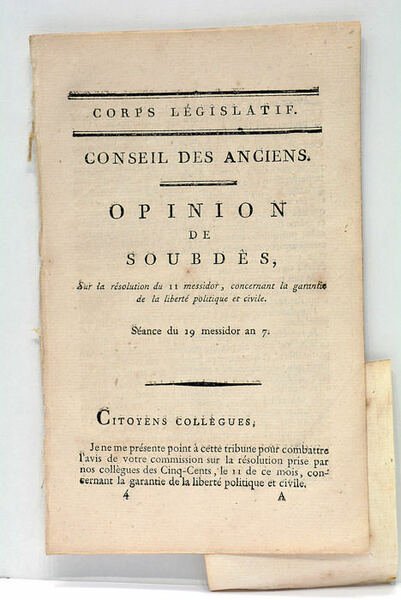 Opinion sur la résolution du 11 messidor, concernant la garantie …