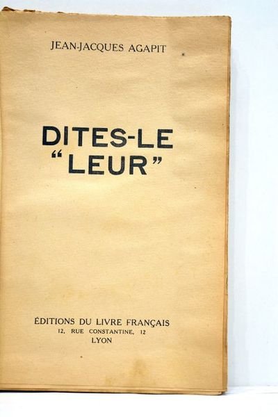 Dites-le "leur".