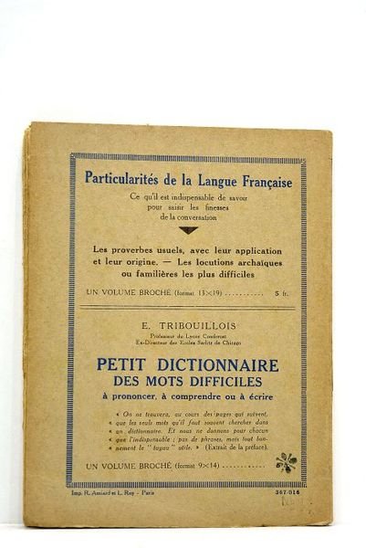 Les Synonimes et le Mot Propre. Petit dictionnaire pratique.