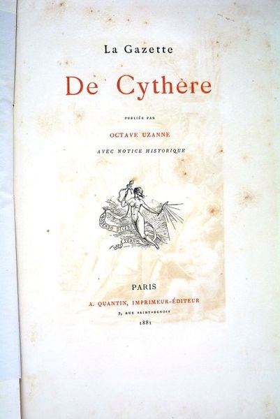 La Gazette de Cythère. Avec notice historique.