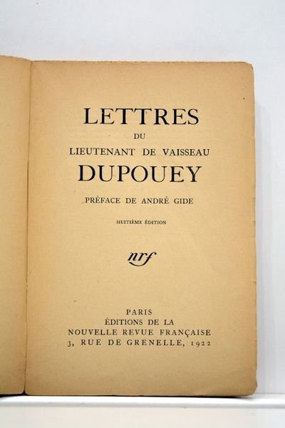 Lettres. Préface de André Gide. Huitième édition.