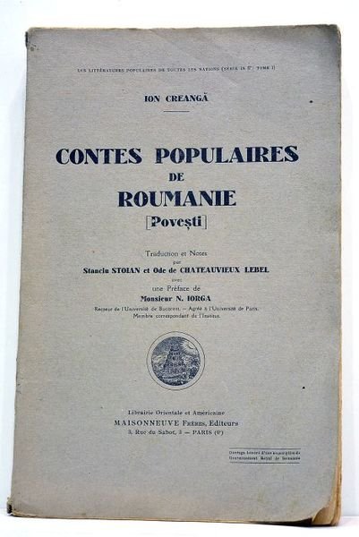 Contes populaires de Roumanie. [Povesti]. Traduction et Notes par Stancin …