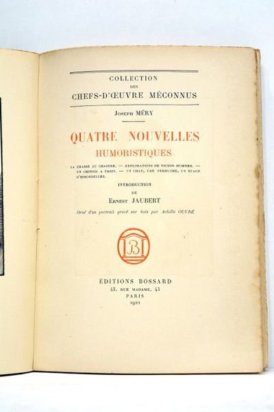 Quatre nouvelles humoristiques. Introduction de Ernest Jaubert. Orné d'un portrait …