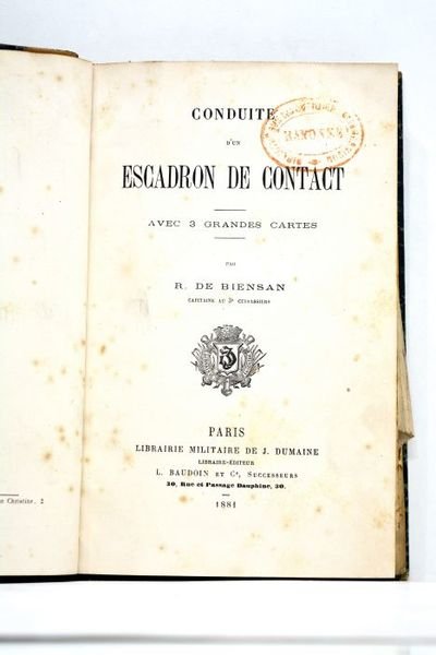 Conduite d'un escadron de contact. Avec 3 grandes cartes.