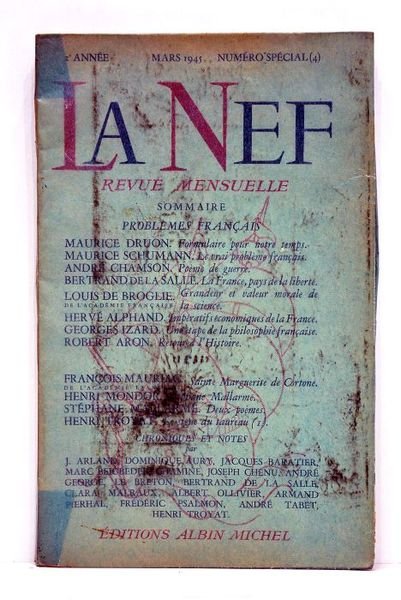 NEF (La). Revue mensuelle. Numéro spécial (4). Problèmes français.