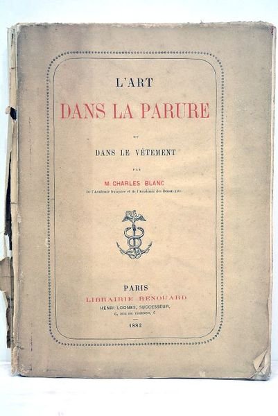 L'art dans la parure et dans le vêtement.
