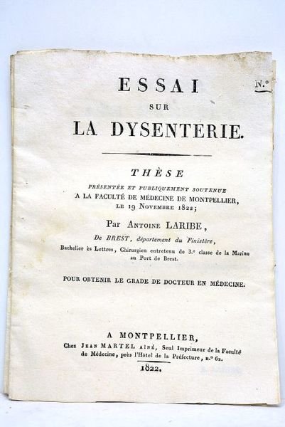 Essai sur la dysenterie. Thèse présentée et publiquement soutenue à …