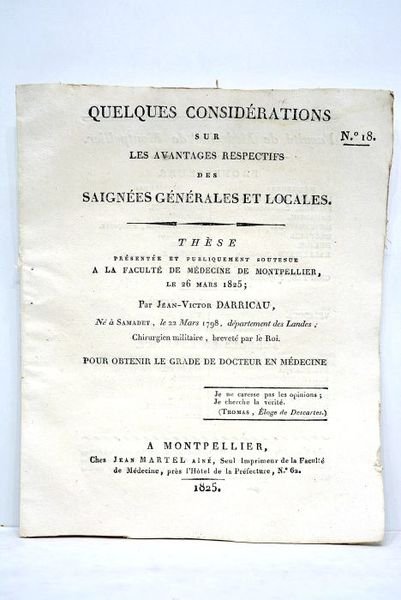 Quelques considérations sur les avantages respectifs des saignées générales et …