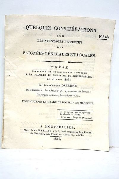 Quelques considérations sur les avantages respectifs des saignées générales et …