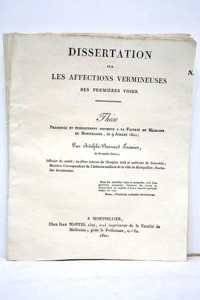 Dissertation sur les affections vermineuses des premières voies. Thèse présentée …