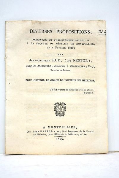 Diverses propositions présentées et publiquement soutenues à la Faculté de …