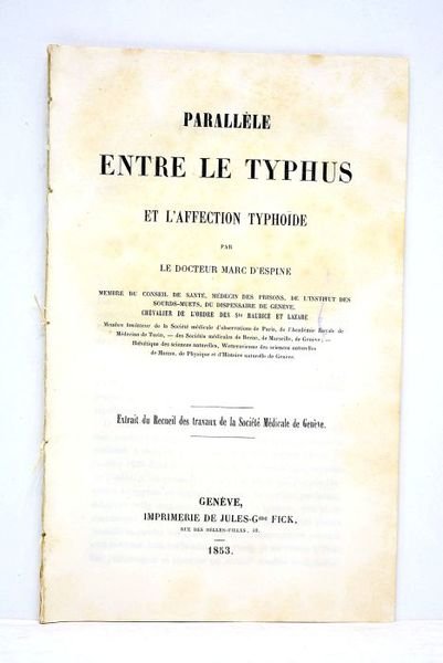 Parallèle entre le typhus et l'affection typhoïde. Extrait des travaux …