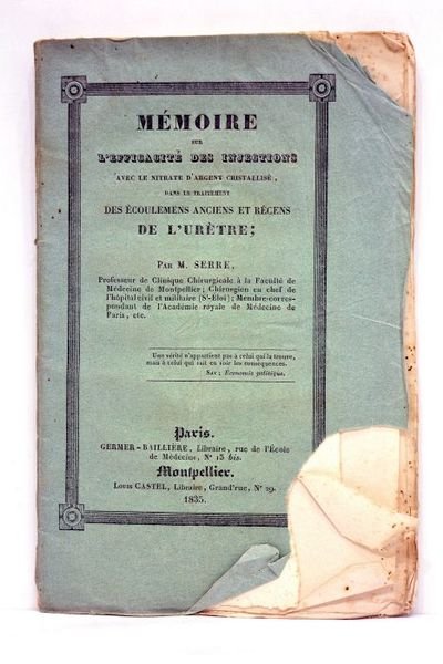 Mémoire sur l'efficacité des injections avec le nitrate d'argent cristallisé, …