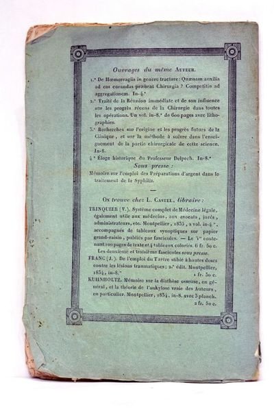 Mémoire sur l'efficacité des injections avec le nitrate d'argent cristallisé, …