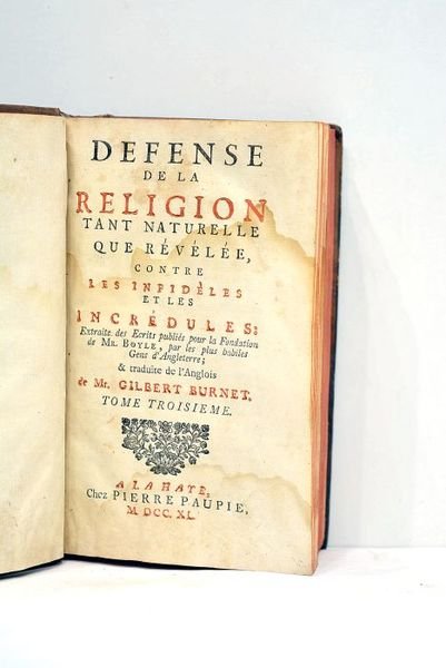 DEFENSE de la religion tant naturelle que révélée, contre les …