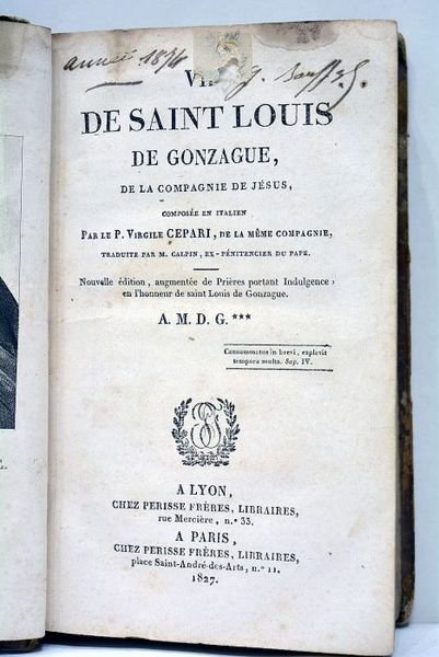 Vie de Saint Louis de Gonzague de la Compagnie de …