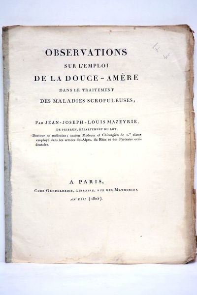 Observations sur l'emploi de la douce-amère dans le traitement des …