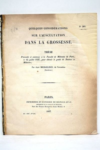 Quelques considérations sur l'auscultation dans la grossesse. Thèse présentée et …