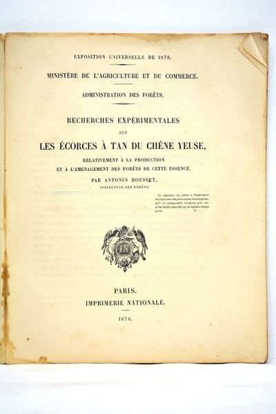 Recherches expérimentales sur les écorces à Tan du chêne yeuse, …