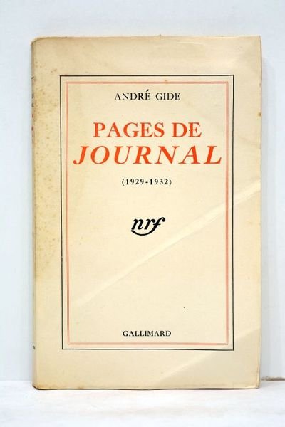 Pages de journal. (1929-1932).