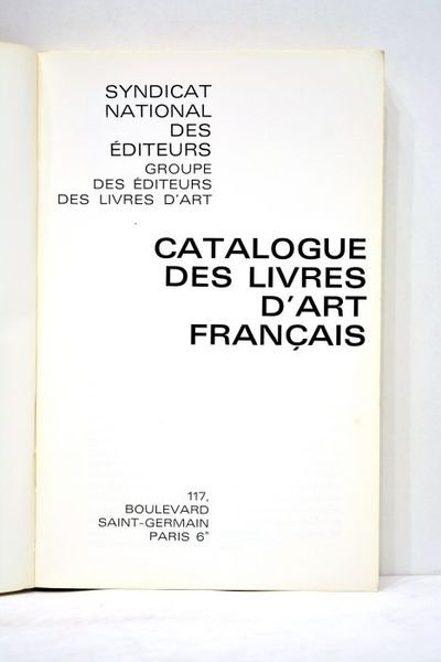 CATALOGUE des livres d'art français.