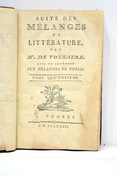 Collection complète des oeuvres de M. de Votaire. Suite des …