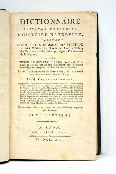 Dictionnaire raisonné universel d'Histoire Naturelle contenant l'Histoire des animaux, des …