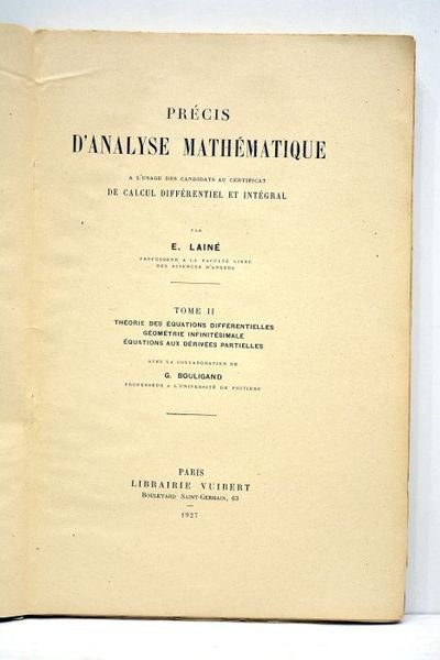 Précis d'analyse mathématique à l'usage des candidats au certificat de …