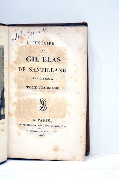 Histoire de Gil Blas de Santillane. Tome troisième.