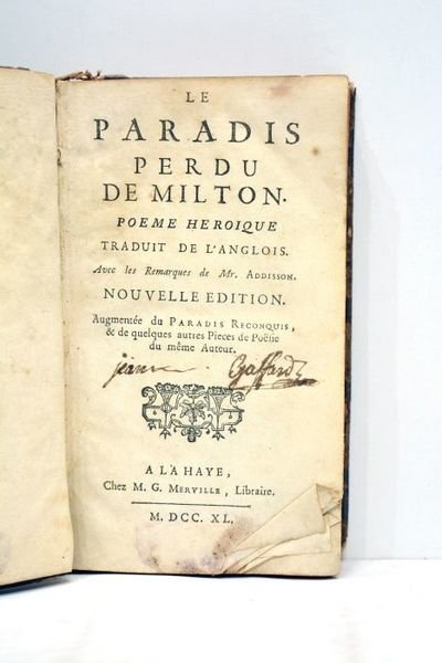 Le Paradis perdu. Poème héroïque, traduit de l'anglois avec les …