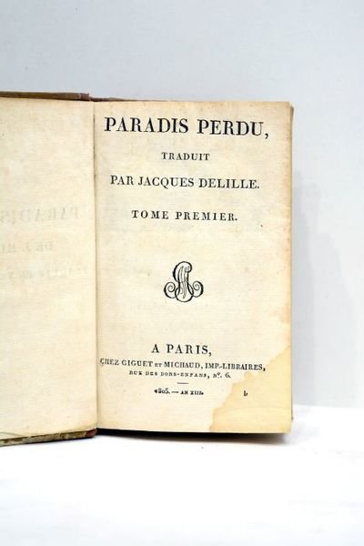 Paradis perdu, traduit par Jacques Delille.