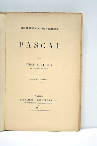 Pascal. Sixième édition.