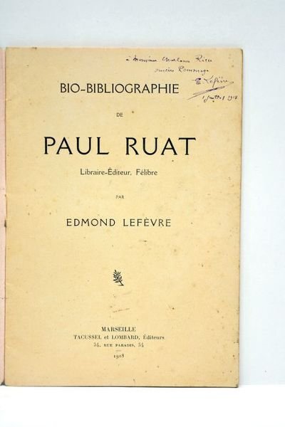 Bio-bibliographie de Paul Ruat.