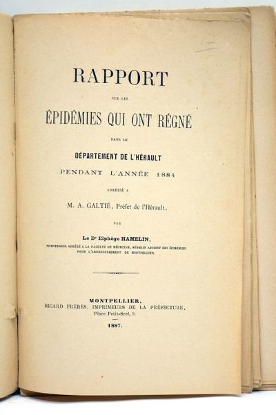 Rapport sur les épidémies qui ont régné dans le Département …