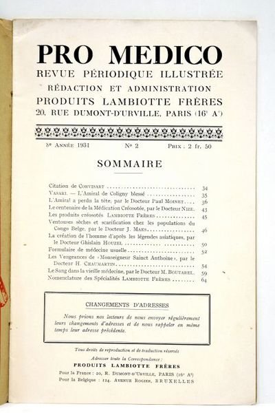PRO medico. Revue périodique illustrée.