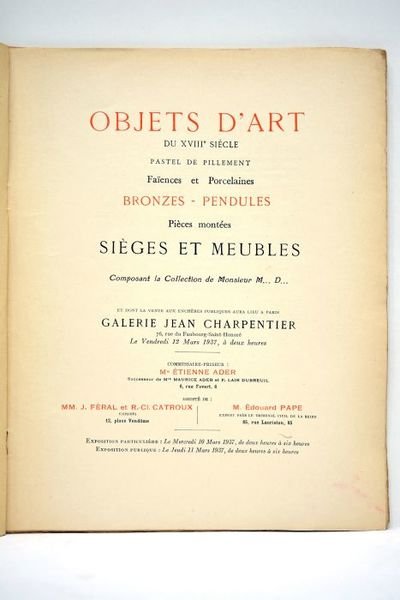 OBJETS d'art du XVIIIe siècle. Pastel de pillement, faïences et …