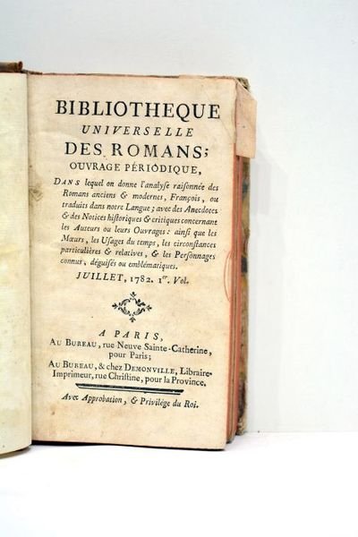 BIBLIOTHEQUE universelle des romans; ouvrage périodique dans lequel on donne …