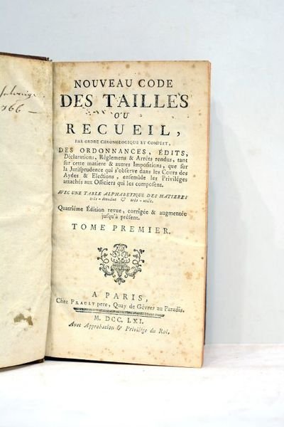 NOUVEAU code des tailles, ou Recueil par ordre chronologique et …