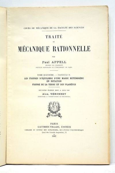 Traité de mécanique rationnelle. Tome quatrième, fascicule II. Les figures …