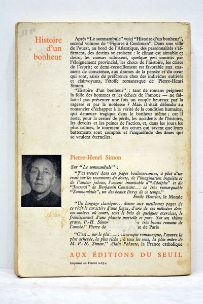 Figures à Cordouan. II. Histoire d'un bonheur. Roman.