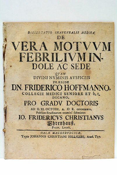 Dissertatio Inauguralis Medica de Vera Motuum Febreiliumindole Ac Sede quam …
