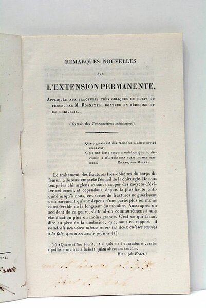 Remarques Nouvelles sur l'Extension Permanente. Appliquée aux fractures très obliques …