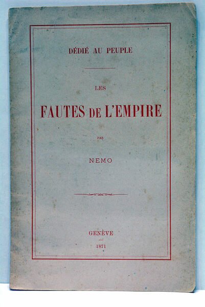 De´die´ au peuple. Les fautes de l'Empire.