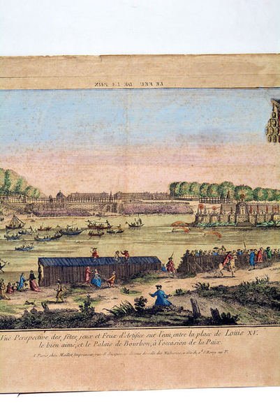 FEUX DE LA PAIX (Les). Vuë Perspective des fêtes, jeux …