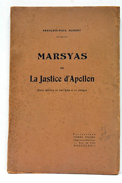 Marsyas ou la justice d'Apollon. Drame satyrique en trois actes …
