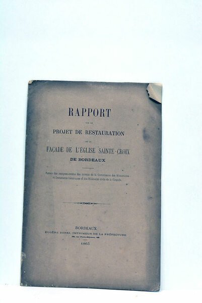 RAPPORT sur le projet de restauration de la façade de …